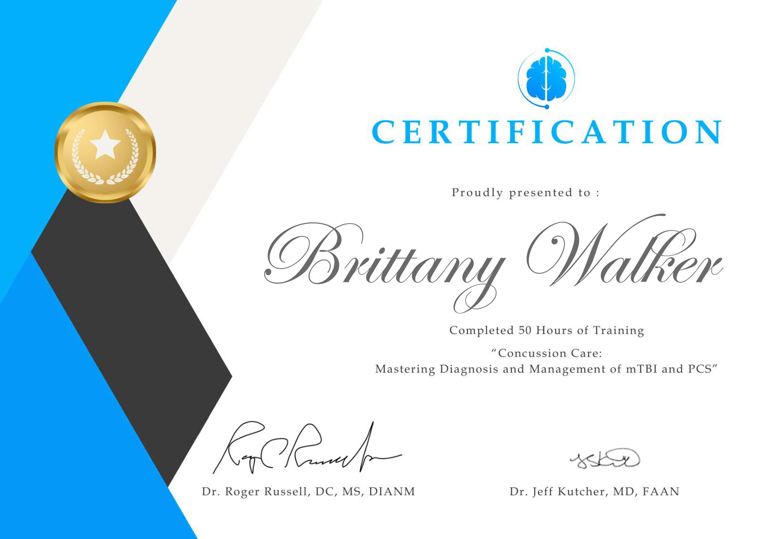 certification-in-concussion-treatments Brittany Walker's certification in concussion treatment